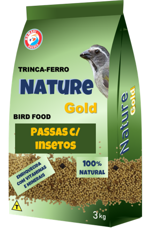 Trinca-Ferro Nature Gold Passas c/ insetos
