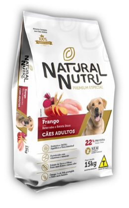 Natural Nutri Ração para Cães ad. c/ Polpa de Beterraba e Batata doce 15kg